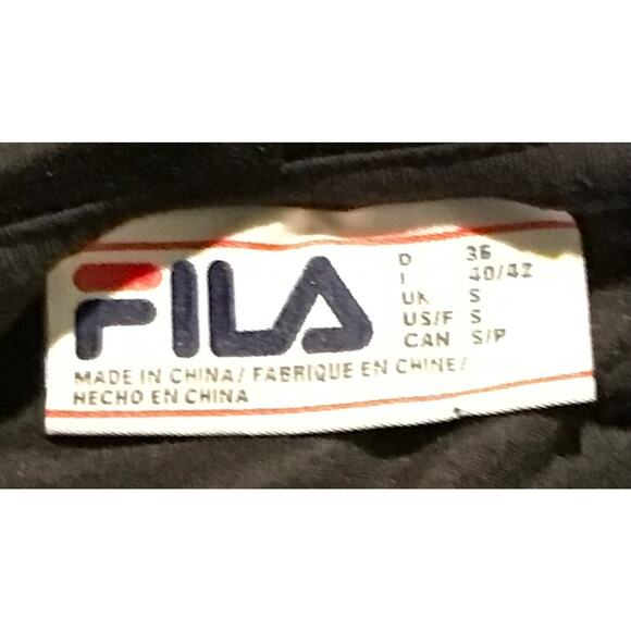 Fila Women's Black Velour 1/2 Zip Pullover Hoodie Sweatshirt Size Small - Picture 3 of 5
